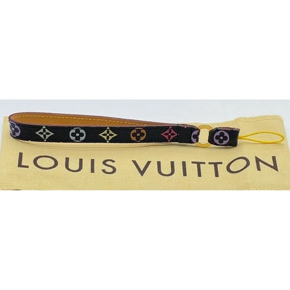 Authentic  LV Monogram Multi color Noir Dragonne Telephone Strap - Picture 1 of 13